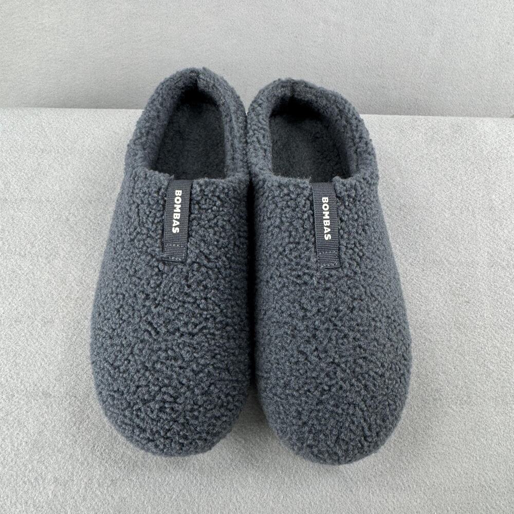 Bombas Sunday Slippers Mens Size 12 Gray Fleece Lined Slip On Indoor House Shoes